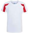 JC003B Kids Contrast Cool T Arctic White / Fire Red colour image